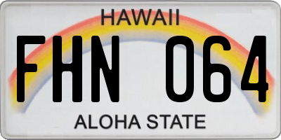 HI license plate FHN064