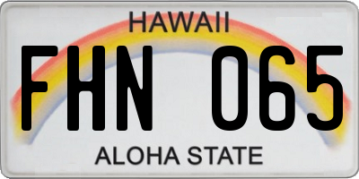 HI license plate FHN065