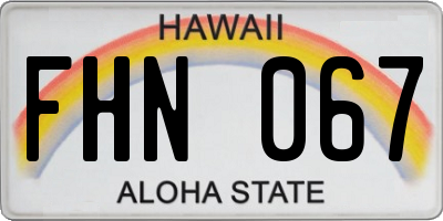 HI license plate FHN067