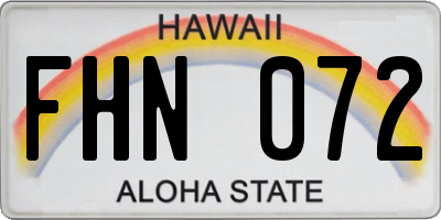 HI license plate FHN072