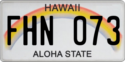HI license plate FHN073
