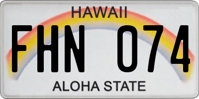 HI license plate FHN074