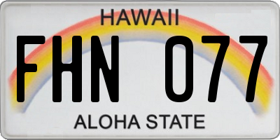 HI license plate FHN077