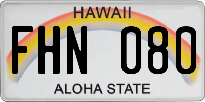 HI license plate FHN080