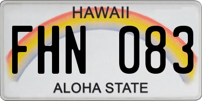 HI license plate FHN083