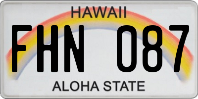 HI license plate FHN087
