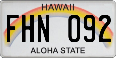 HI license plate FHN092