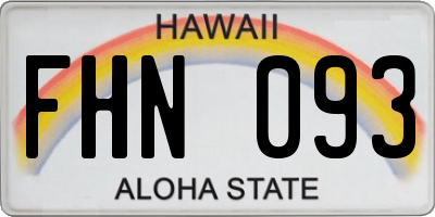 HI license plate FHN093