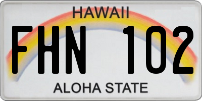 HI license plate FHN102