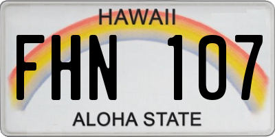 HI license plate FHN107