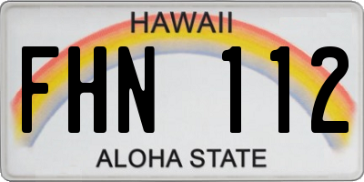 HI license plate FHN112