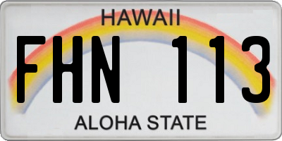 HI license plate FHN113