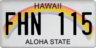 HI license plate FHN115