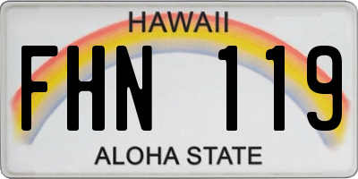 HI license plate FHN119