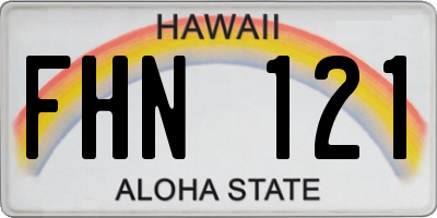 HI license plate FHN121