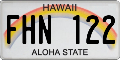 HI license plate FHN122