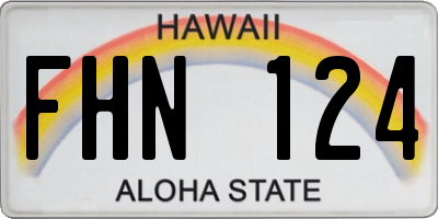 HI license plate FHN124