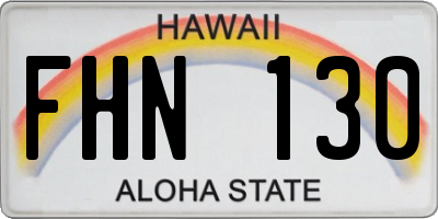 HI license plate FHN130