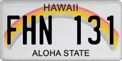 HI license plate FHN131