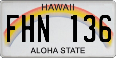 HI license plate FHN136