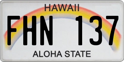 HI license plate FHN137