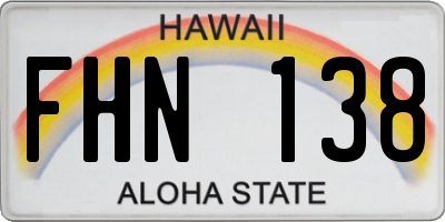 HI license plate FHN138