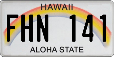HI license plate FHN141