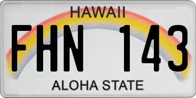 HI license plate FHN143