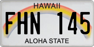 HI license plate FHN145