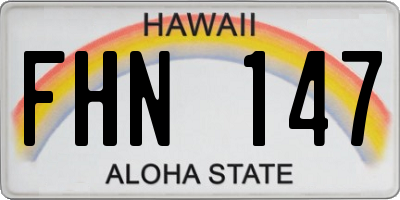 HI license plate FHN147
