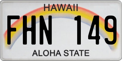 HI license plate FHN149