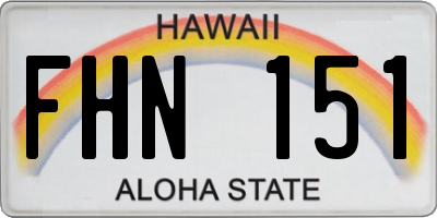 HI license plate FHN151