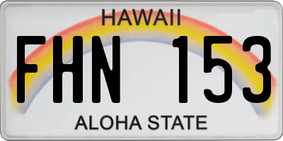 HI license plate FHN153