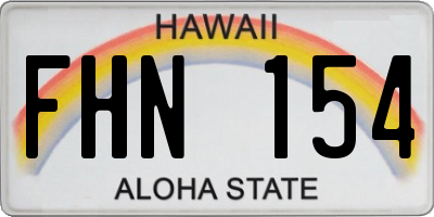 HI license plate FHN154