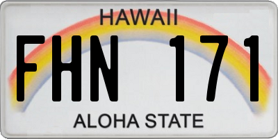 HI license plate FHN171