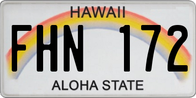 HI license plate FHN172