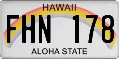 HI license plate FHN178