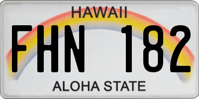 HI license plate FHN182