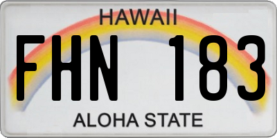 HI license plate FHN183