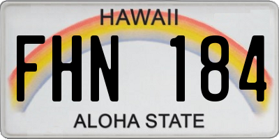 HI license plate FHN184