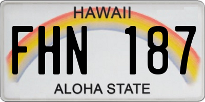 HI license plate FHN187