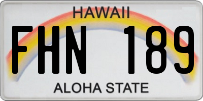 HI license plate FHN189