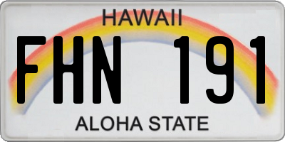 HI license plate FHN191