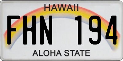 HI license plate FHN194