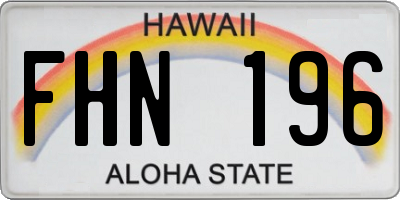 HI license plate FHN196