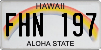 HI license plate FHN197