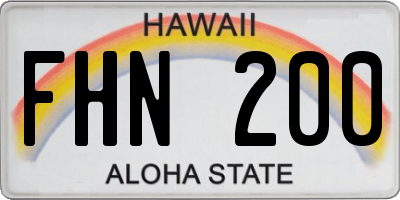HI license plate FHN200