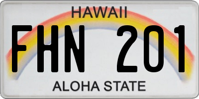 HI license plate FHN201