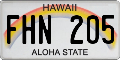 HI license plate FHN205