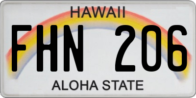 HI license plate FHN206